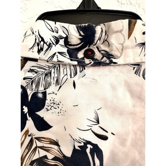 MBX Denim Wear Men’s Button Up Shirt Tropical Floral Hawaiian White Size M - Picture 6 of 7